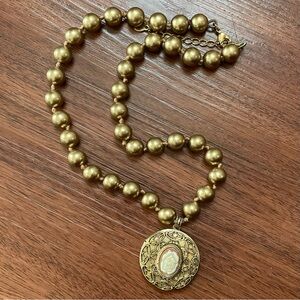 Monet Gold Necklace with Cameo Locket